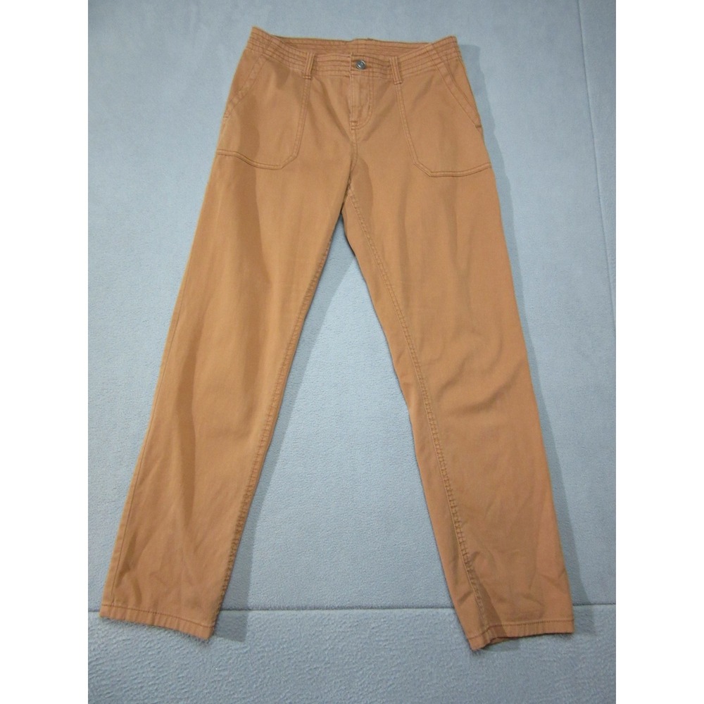 Prana Pants Womens 2 Brown Organic Cotton Stretch Straight Leg Hiking Casual